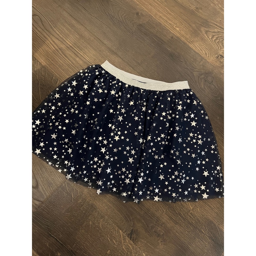 Jumping Beans‎ Girls Navy Blue Silver Foil Star Mesh Tulle Cartwheel Scooter 8